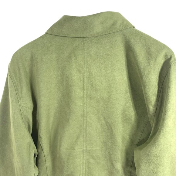 faux suede women's short utility jacket olive green Reitmans size xl - Picture 5 of 12